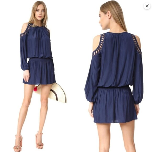 Ramy Brook Shelby Cold Shoulder Dress Hot Pink - Picture 10 of 12